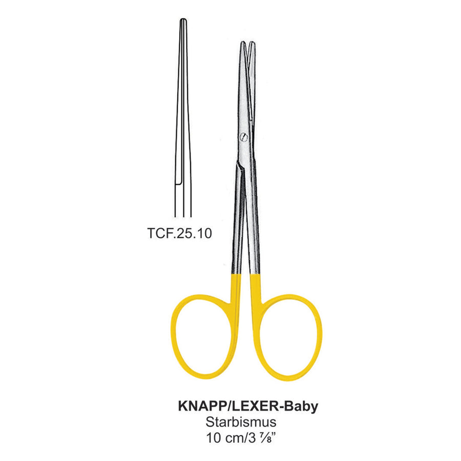 TC-Knapp Lexer Baby Strabismus Scissors, Straight, 10cm  (Tcf.25.10) by Dr. Frigz