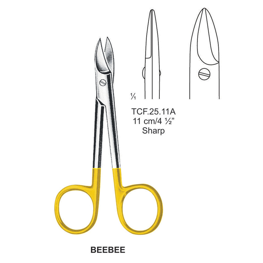 TC-Beebee Scissors, Sharp, Straight, 11cm  (Tcf.25.11A) by Dr. Frigz