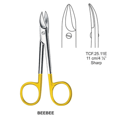 TC-Beebee Scissors, Sharp, Curved, 11cm  (Tcf.25.11E) by Dr. Frigz