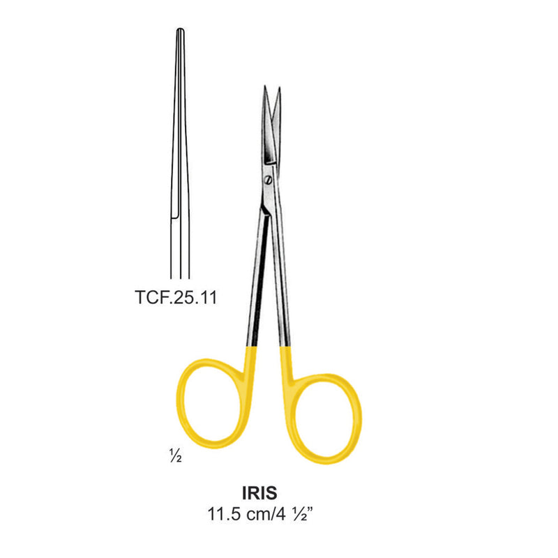 TC-Iris Scissors, Straight, Sharp-Sharp, 11.5cm  (Tcf.25.11) by Dr. Frigz