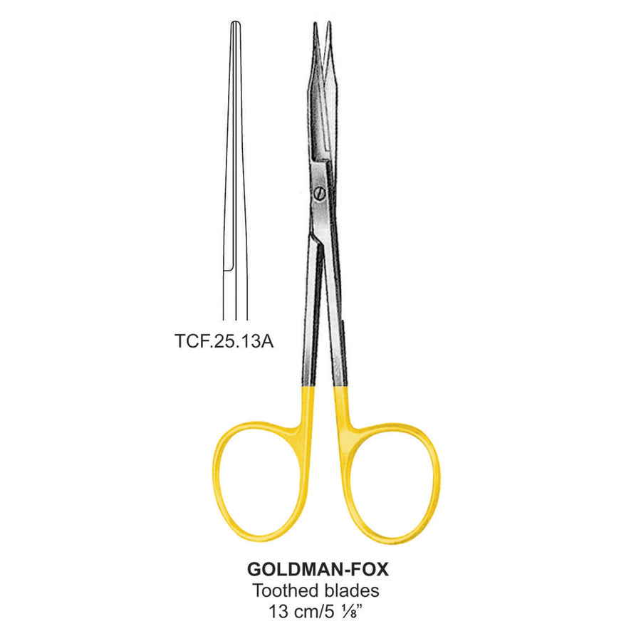 TC-Goldman-Fox Scissors, Toothed Blades, Straight, 13cm (Tcf.25.13A) by Dr. Frigz