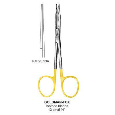 TC-Goldman-Fox Scissors, Toothed Blades, Straight, 13cm (TCF-25-13A)
