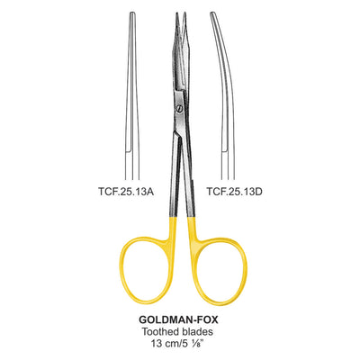 TC-Goldman-Fox Scissors, Toothed Blades, Curved, 13cm (TCF-25-13D)