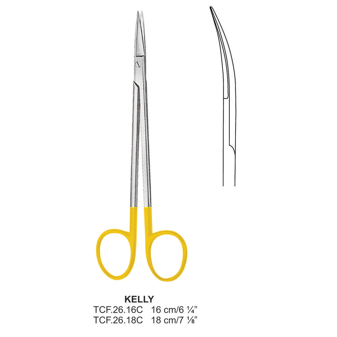 TC-Kelly Operating Scissors, Curved, 18cm (Tcf.26.18C) by Dr. Frigz