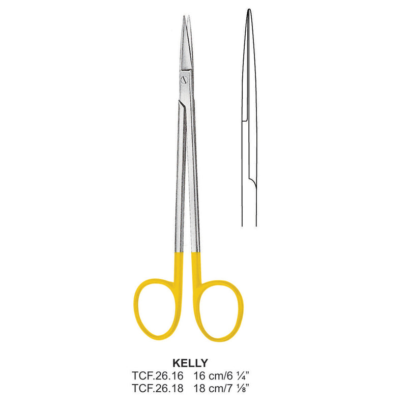 TC-Kelly Operating Scissors, Curved, 16cm (Tcf.26.18) by Dr. Frigz