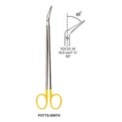 TC-Potts-Smith Vascular Scissors, Angled 60 Degrees, 18.5cm  (Tcf.27.18) by Dr. Frigz