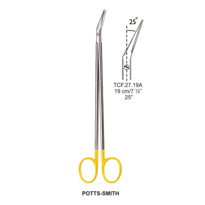 Tc-Potts-Smith Vascular Scissors, Angled 25 Degree, 19cm (TCF-27-19A)