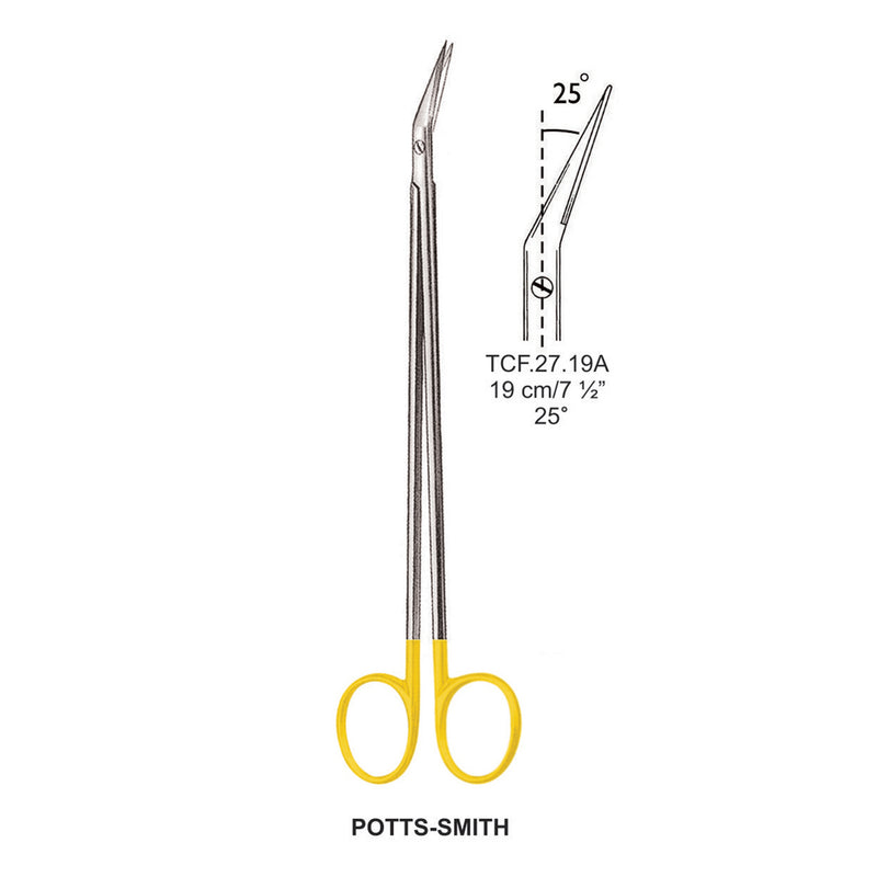 TC-Potts-Smith Vascular Scissors, Angled 25 Degrees, 19cm  (Tcf.27.19A) by Dr. Frigz