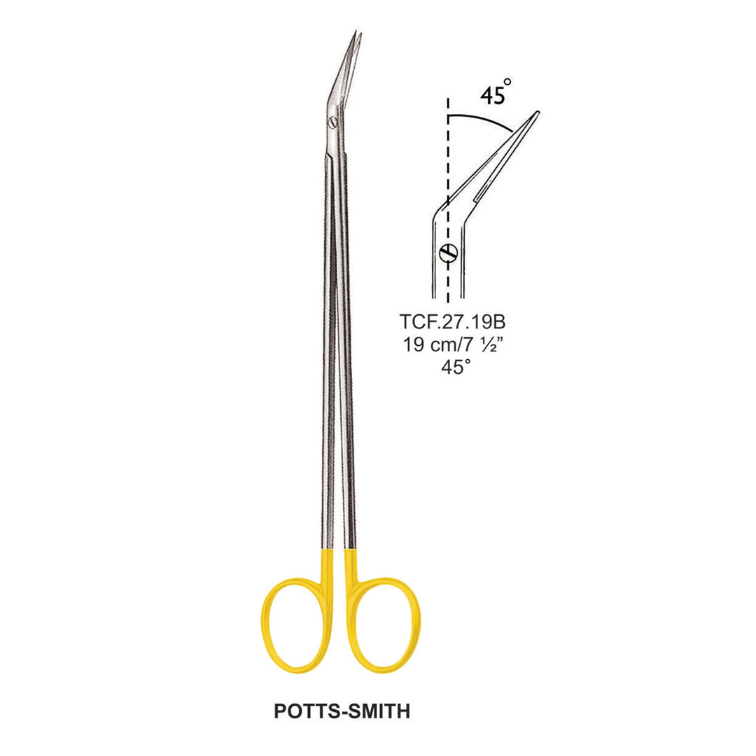 TC-Potts-Smith Vascular Scissors, Angled 45 Degrees, 19cm (Tcf.27.19B) by Dr. Frigz