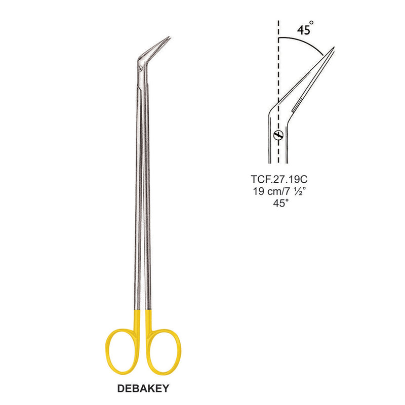 TC-Debakey Vascular Scissors, Angled 45 Degrees, 19cm  (Tcf.27.19C) by Dr. Frigz
