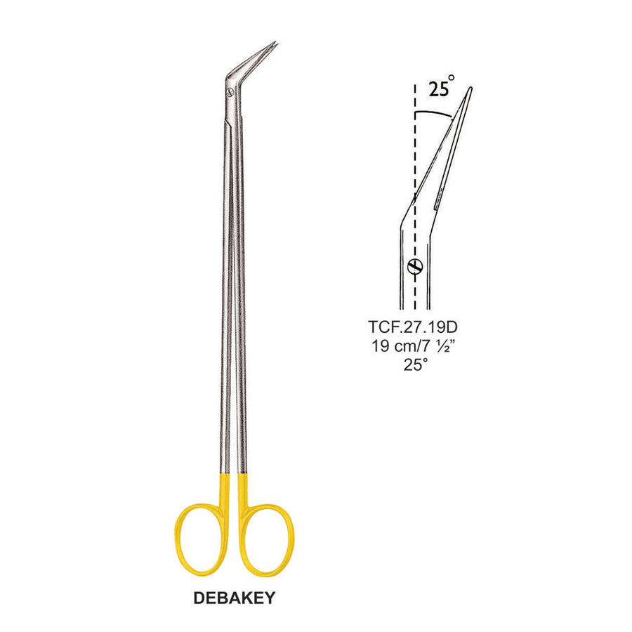 TC-Debakey Vascular Scissors, Angled 25 Degrees, 19cm  (Tcf.27.19D) by Dr. Frigz