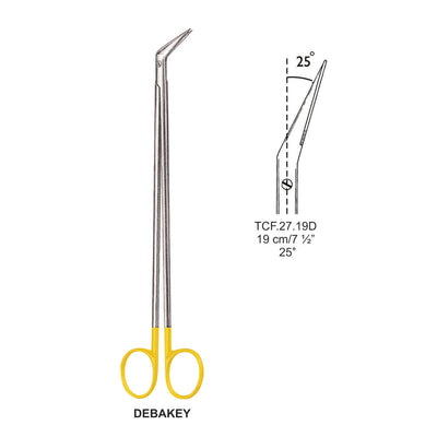 Tc-Debakey Vascular Scissors, Angled 25 Degree, 19cm (TCF-27-19D)