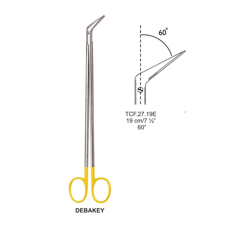TC-Debakey Vascular Scissors, Angled 60 Degrees, 19cm  (Tcf.27.19E) by Dr. Frigz