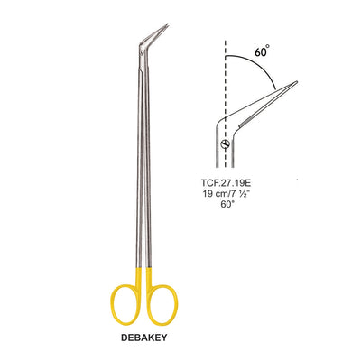 Tc-Debakey Vascular Scissors, Angled 60 Degree, 19cm (TCF-27-19E)