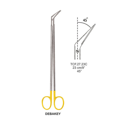 Tc-Debakey Vascular Scissors, Angled 45 Degree, 23cm (TCF-27-23C)