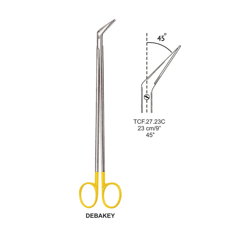 TC-Debakey Vascular Scissors, Angled 45 Degrees, 23cm  (Tcf.27.23C) by Dr. Frigz