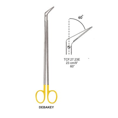 Tc-Debakey Vascular Scissors, Angled 60 Degree, 23cm (TCF-27-23E)