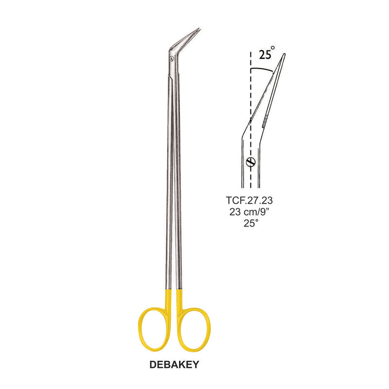 TC-Debakey Vascular Scissors, Angled 25 Degrees, 23cm  (Tcf.27.23) by Dr. Frigz