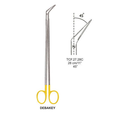 Tc-Debakey Vascular Scissors, Angled 45 Degree, 28cm (TCF-27-28C)