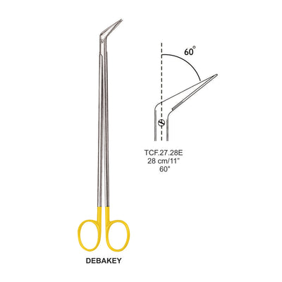 Tc-Debakey Vascular Scissors, Angled 60 Degree, 28cm (TCF-27-28E)