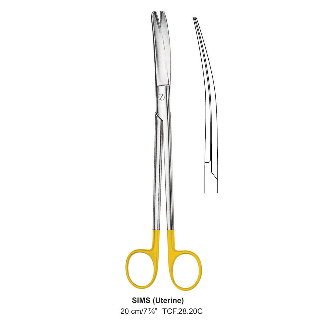 TC-Sims (Uterine) Scissors, Curved, 20cm (Tcf.28.20C) by Dr. Frigz