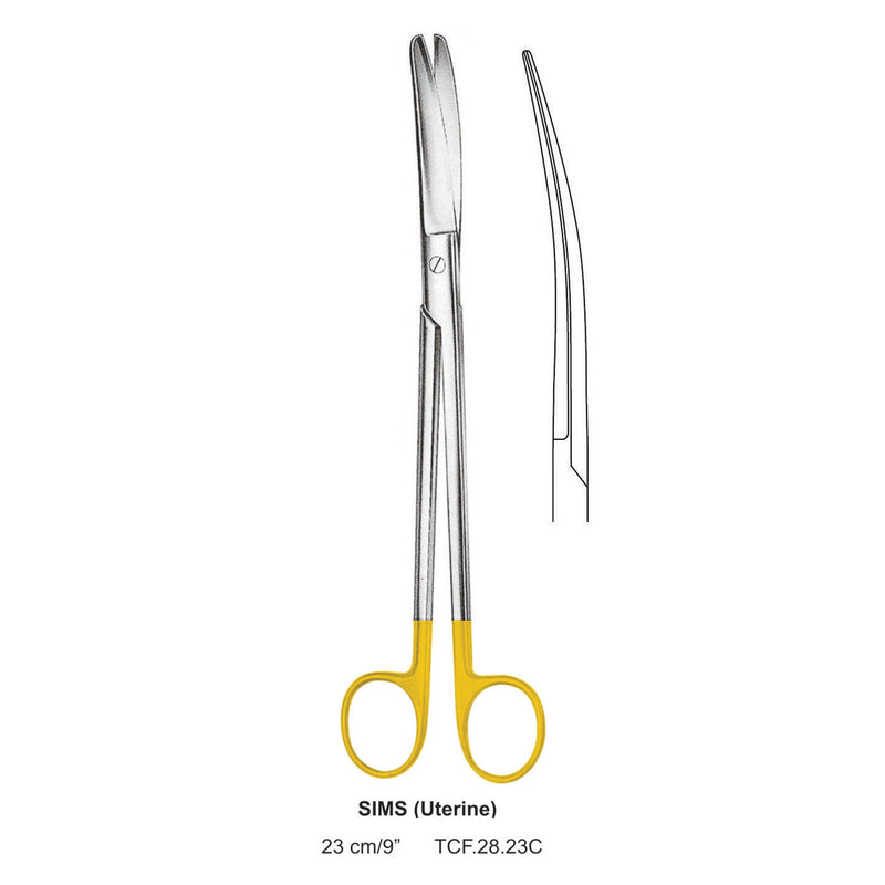 TC-Sims (Uterine) Scissors, Curved, 23cm (Tcf.28.23C) by Dr. Frigz