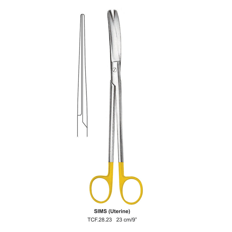 TC-Sims (Uterine) Scissors, Straight, 23cm (Tcf.28.23) by Dr. Frigz