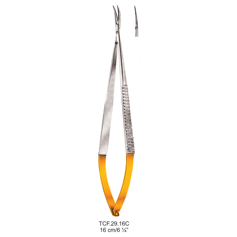 TC-Micro Scissors, Curved, 16cm  (Tcf.29.16C) by Dr. Frigz