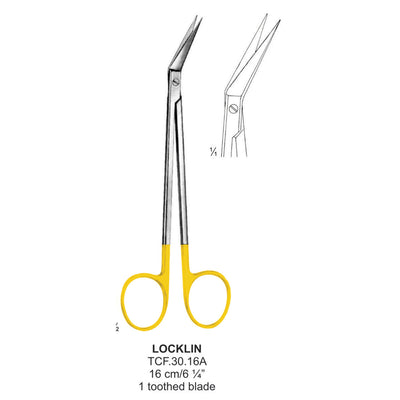 TC-Locklin Operating Scissors, One Toothed Blade, 16cm (TCF-30-16A)