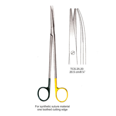TC-Ligature Supercut Scissors, One Toothed Cutting Edge, Curved, 20cm  (Tcs.25.20) by Dr. Frigz