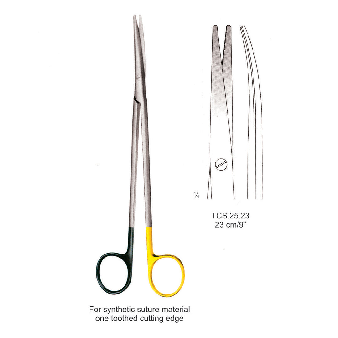 TC-Ligature Supercut Scissors, One Toothed Cutting Edge, Curved, 23cm  (Tcs.25.23) by Dr. Frigz