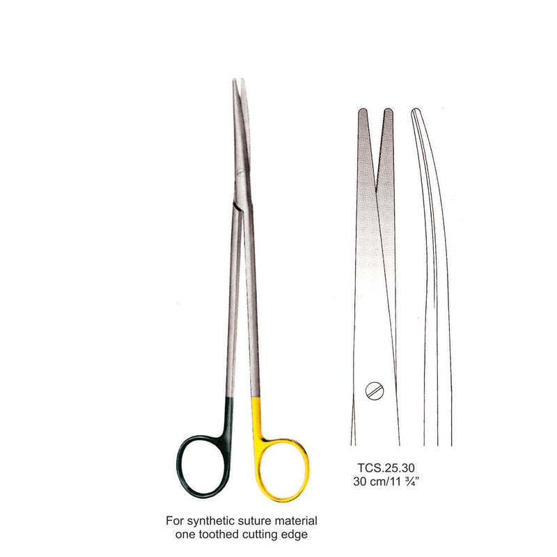 TC-Ligature Supercut Scissors, One Toothed Cutting Edge, Curved, 30cm  (Tcs.25.30) by Dr. Frigz