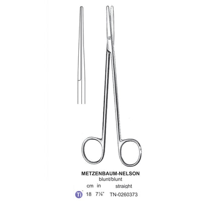 Titanium Metzenbaum-Nelson Dissecting Scissor, Straight, Blunt-Blunt, 18cm (TN-0260373)