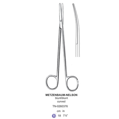 Titanium Metzenbaum-Nelson Dissecting Scissor, Curved, Blunt-Blunt, 18cm (TN-0260376)