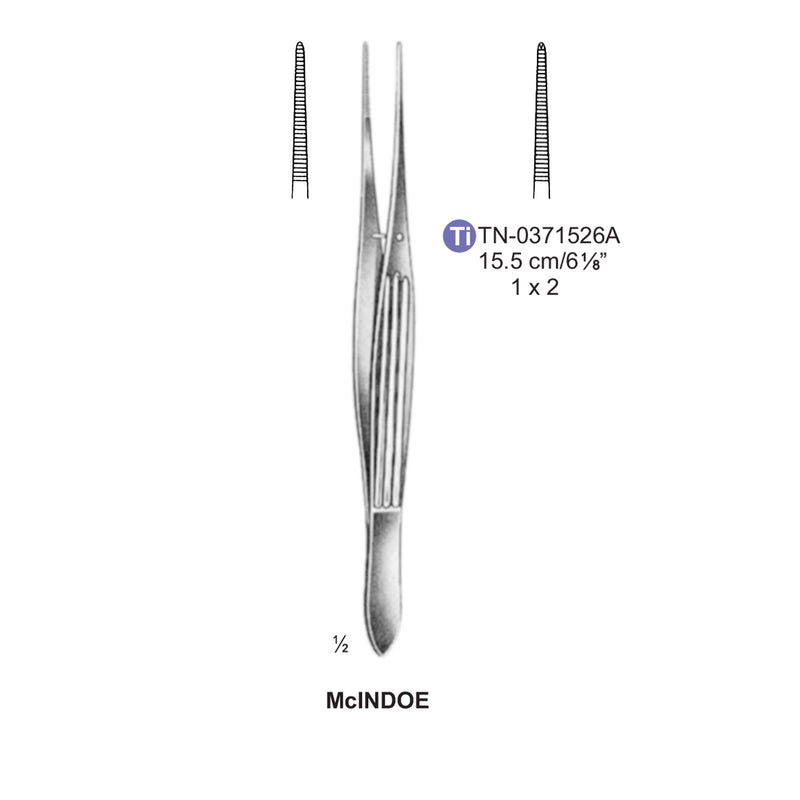 Titanium-Mcindoe Tissue Forceps, 1:2 Teeth, 15.5cm (Tn-0371526A) by Dr. Frigz