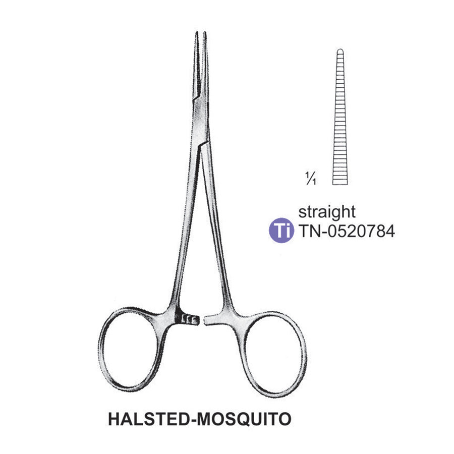 Titanium-Halsted-Mosquito Artery Forceps, Straight, 12.5cm (Tn-0520784) by Dr. Frigz