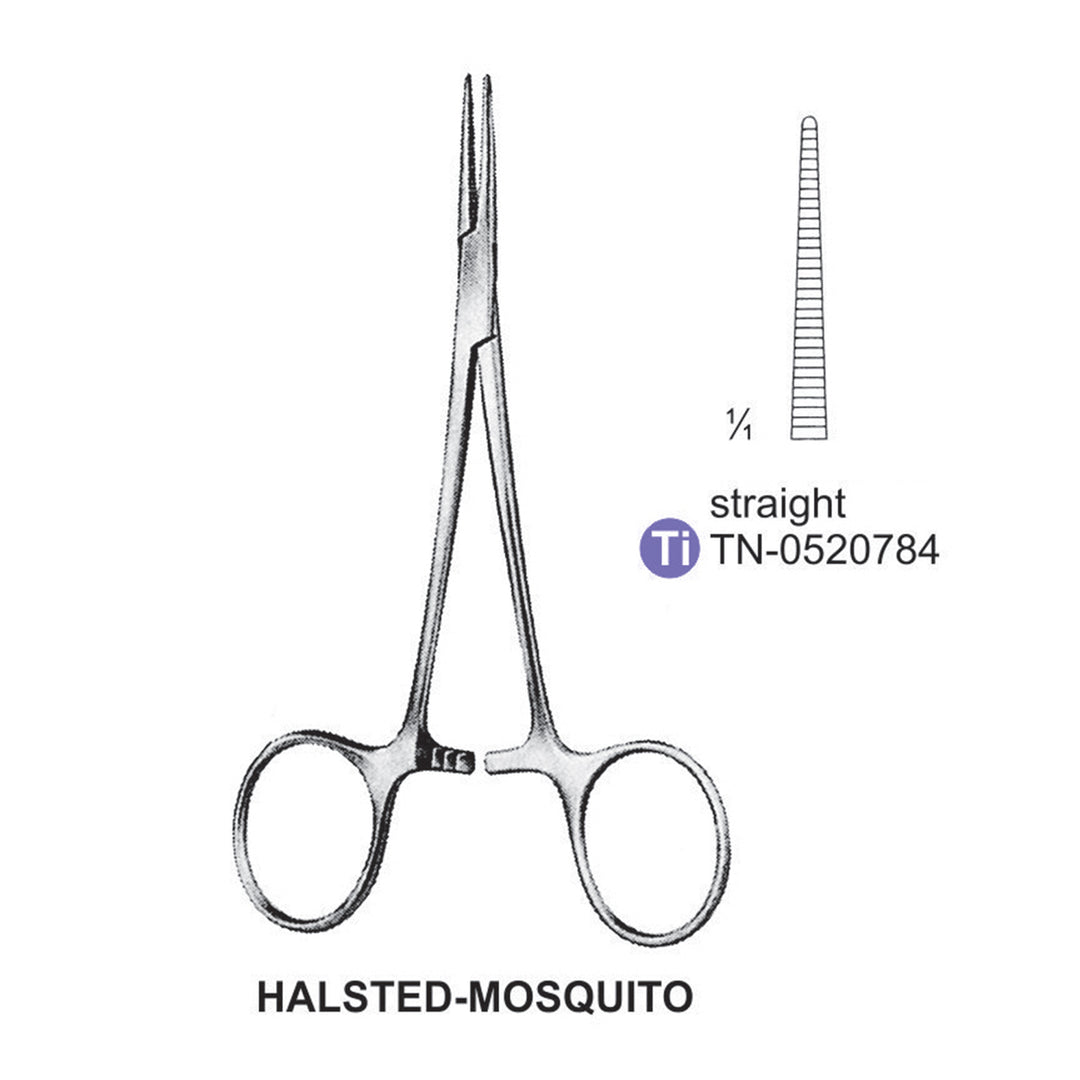 Titanium-Halsted-Mosquito Artery Forceps, Straight, 12.5cm (Tn-0520784) by Dr. Frigz