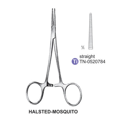 Titanium-Halsted-Mosquito Artery Forceps, Straight, 12.5cm (TN-0520784)