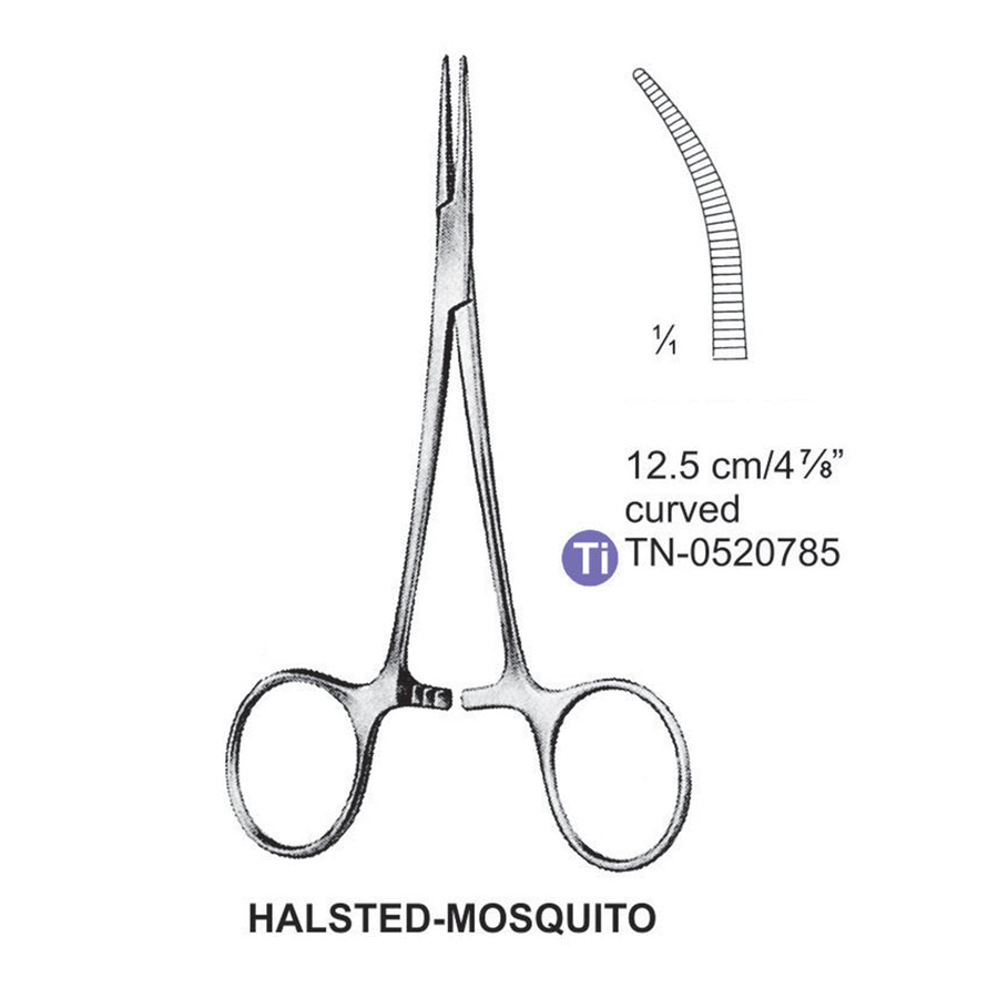 Titanium-Halsted-Mosquito Artery Forceps, Curved, 12.5cm (Tn-0520785) by Dr. Frigz