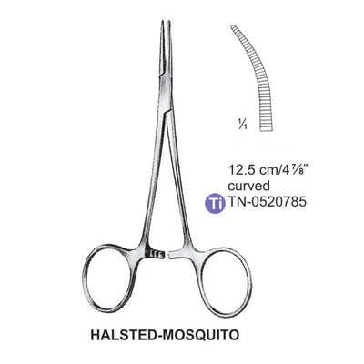 Titanium-Halsted-Mosquito Artery Forceps, Curved, 12.5cm (TN-0520785)