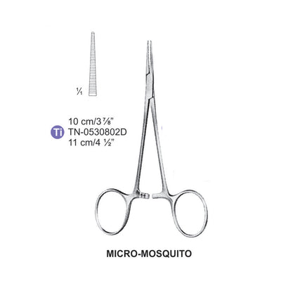 Titanium-Micro-Mosquito Artery Forceps, Straight, 11cm (Tn-0530802D) by Dr. Frigz