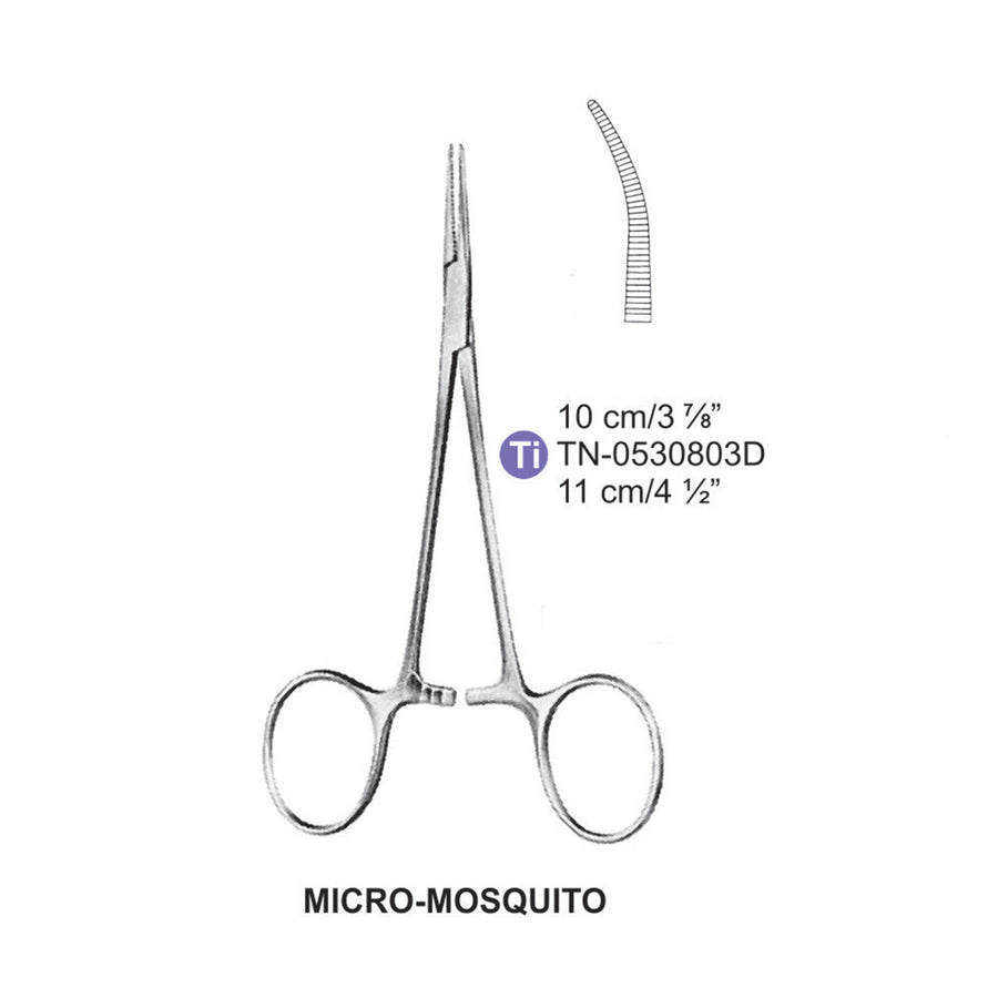 Titanium-Micro-Mosquito Artery Forceps, Curved, 11cm (Tn-0530803D) by Dr. Frigz