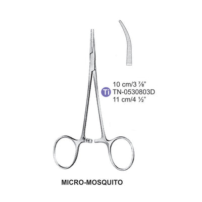 Titanium-Micro-Mosquito Artery Forceps, Curved, 11cm (Tn-0530803D) by Dr. Frigz