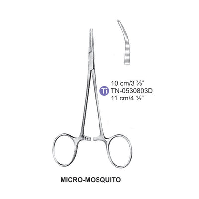 Titanium-Micro-Mosquito Artery Forceps, Curved, 11cm (TN-0530803D)