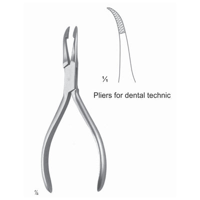 Weingart Technic Pliers Curved 12.5cm Pliers For Dental Technic (W-028-12) by Dr. Frigz