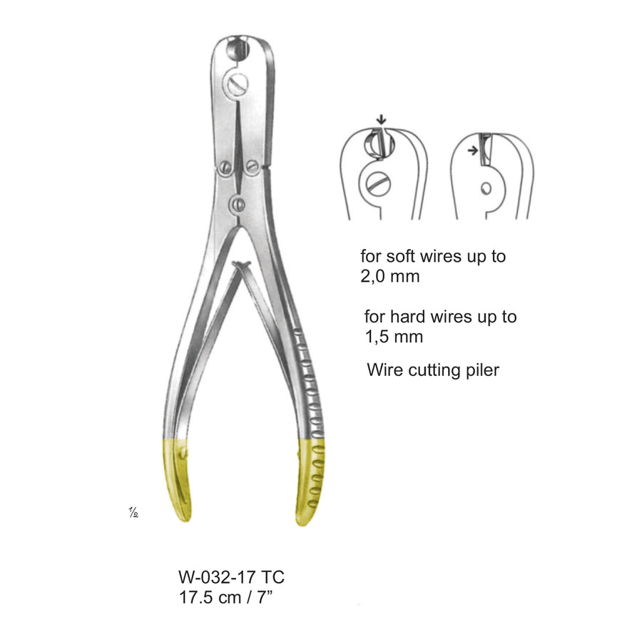 Technic Pliers Tc 17.5cm For Soft Wires Upto 2,0 mm , For Hard Wires Upto 1,5 mm (W-032-17Tc) by Dr. Frigz