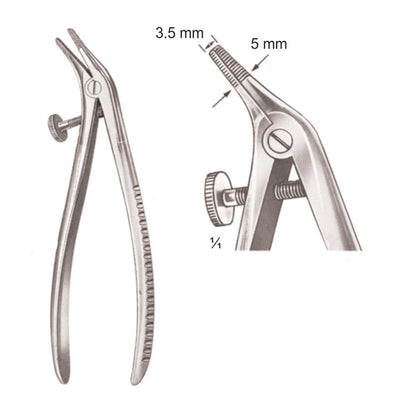 Bohm Technic Pliers 12.5cm Telescope Crown Pliers, Complete With Interchangeable Diamond Inserts And Allan Key 3.5 mm X 5 mm (W-047-12)