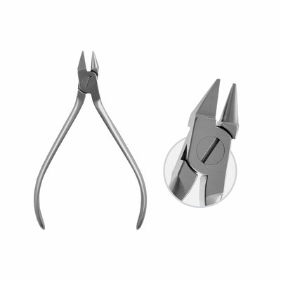 Angle Wire Bending Pliers Screw Joint  With One Cone And One Pyramid-Shaped Beak.With Hard Metal Inserts, Max Wire Thickness: Dia 0.7 mm , Hard , 11.5 cm (W-093-11) by Dr. Frigz