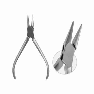 Pointed Beak Pliers Smooth Beaks With Guiding Groove. With Hard Metal Inserts ,Max Wire Thickness: Dia 0.7 mm , Spring Hard , 12.5 cm (W-106-12) by Dr. Frigz
